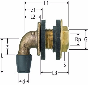 Bild von Nussbaum  85179 Optiflex-Profix-Wanddurchführungswinkel, Grösse: 16 x ½ x 55, Art.Nr. 85179.22