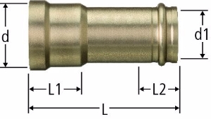 Bild von Nussbaum  57042 Optifitt-Press-Schiebemuffe auf Optipress-Aquaplus, Grösse: 1½ x 42, Art.Nr. 57042.27