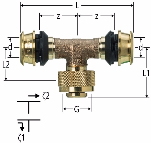 Bild von Nussbaum  84272 Optiflex-Flowpress-T-Stück auf Masterfix-Anschluss ½, Grösse: 16, Art.Nr. 84272.21