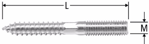 Bild von Nussbaum 83074.31 Stockschraube, Grösse: M10 x 140, Art.Nr. 83074.31