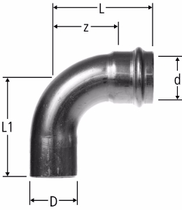 Bild von Nussbaum  80001 Optipress-Aquaplus-Bogen 90° mit Einsteckende, Grösse: 18, Art.Nr. 80001.23