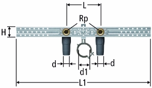 Bild von Nussbaum  85113 Optiflex-Profix-Anschluss-Set für Waschtisch, Grösse: 16 x 153, Art.Nr. 85113.21