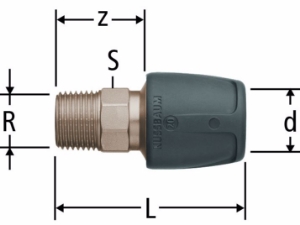 Bild von Nussbaum  85130 Optiflex-Profix-Übergang mit Aussengewinde, Grösse: ½ x 20, Art.Nr. 85130.22