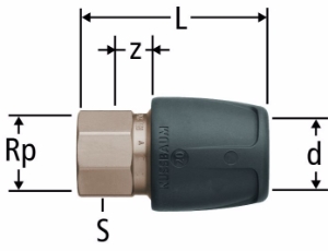 Bild von Nussbaum  85131 Optiflex-Profix-Übergang mit Innengewinde, Grösse: ¾ x 16, Art.Nr. 85131.24