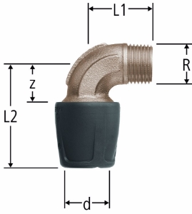 Bild von Nussbaum  85145 Optiflex-Profix-Bogen mit Aussengewinde, Grösse: ½ x 16, Art.Nr. 85145.21