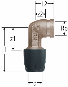 Bild von Nussbaum  85146 Optiflex-Profix-Winkel mit Innengewinde, Grösse: ½ x 20, Art.Nr. 85146.22