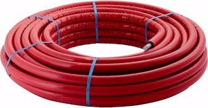 Bild von Geberit FlowFit/PushFit Metallverbundrohr in Rollen vorgedämmt rot, d16mm, L 50m, Art.Nr. :619.110.00.1