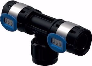 Bild von Geberit FlowFit Übergangs-T-Stück mit MasterFix d25mm, RpMF1/2", d1 20mm, Art.Nr. :620.382.00.1