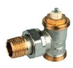 Bild von Honeywell Resideo - Thermostatventilkörper SX, Messing vernickelt, Eck, 1/2", beiderseits G3/4" AG, Art.Nr. : V2026ESX15