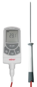 Bild von Ebro Electronic TFX 420+TPX 400 Thermometer, min/max/hold, mit Einstichfühler NL120/3mm, -50°C/+300°C, an Handgriff an 60cm Silikonkabel, Lemo, Art.Nr. : 1340-5426