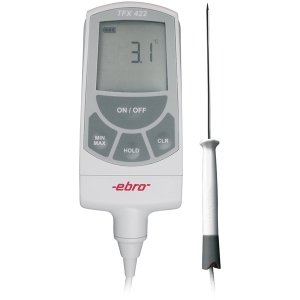 Bild von Ebro Electronic TFX 422C-60 Konformitätsbewertetes Präzisions-Laborthermometer mit Einstichfühler NL120/3mm, -50°C/+200°C, an Handgriff an 60cm Kabel, Art.Nr. : 1340-5433