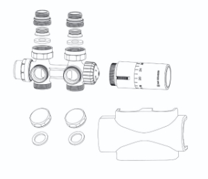 Bild von IMI Hydronic Engineering Multilux 4-Set umstellbar weiss RAL 9016 mit Halo, Art.Nr. : 9690-42.800