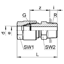 Picture of SERTO Einschraubverschraubungen SERTO SO 41121 mit Aussengewinde, gerade, M-Programm, Messing Grösse: 8 ‑ 1/4, Art.Nr. :  018.1101.170