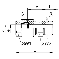 Bild von SERTO Einschraubverschraubungen SERTO SO 41121 mit Aussengewinde, gerade, M-Programm, Messing Grösse: 18 ‑ 1/2, Art.Nr. :  018.1101.646