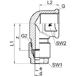 Bild von SERTO Winkel-Aufschraubverschraubungen SERTO SO 42521 mit Innengewinde, M-Programm, Messing Grösse: 15 ‑ 3/4, Art.Nr. :  018.2501.536