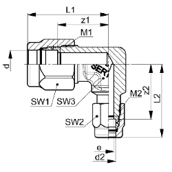 Bild von SERTO Winkelverschraubungen SERTO SO 42021 M-Programm, Messing Grösse: 12 ‑ 10, Art.Nr. :  018.2004.240