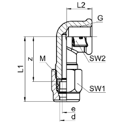 Bild von SERTO Winkel-Aufschraubverschraubungen SERTO SO 42521 mit Innengewinde, M-Programm, Messing Grösse: 15 ‑ 3/4, Art.Nr. :  018.2501.536