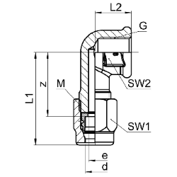 Picture of SERTO Winkel-Aufschraubverschraubungen SERTO SO 42521 mit Innengewinde, M-Programm, Messing Grösse: 18 ‑ 3/4, Art.Nr. :  018.2501.648