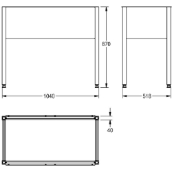 Picture of KWC SIRIUS U701V Untergestell Material:Edelstahl, Materialtyp:1.4301 Chromnickelstahl V2A, Materialstärke:1 mm, Art.Nr. : 2000100784