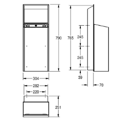 Picture of KWC EXOS. EXOS605EW Abfallbehälter Sackhalterung:ja, Füllvolumen:30 Liter, Klappe:nein, Art.Nr. : 2030034664