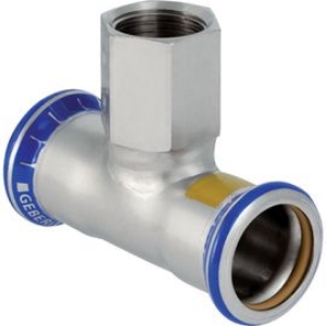 Bild von Geberit - T-Stücke GEBERIT MAPRESS Gas Edelstahl Rostfrei 1.4401 Abzweig mit Innengewinde, d mm: 22.0, Rp: 1/2, d1 mm: 22.0, L cm: 7.4, L1 cm: 4.3, l cm: 3, l2 cm: 3.7, Art.Nr. : 34055