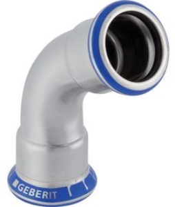 Bild von Geberit - Bogen 60° GEBERIT MAPRESS Wasser Edelstahl Rostfrei 1.4401 Pressindikator, d mm: 15.0, L cm: 4.0, Z cm: 2, Art.Nr. : 36161