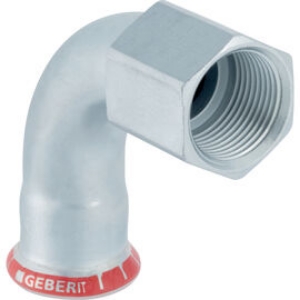 Picture of Geberit - Übergangsbogen 90° MAPRESS Heizung Stahl unlegiert 1.0034 E195 (EN 10305) mit Innengewinded mm: 15, Rp: 3/8, L mm: 49, L1 mm: 45, Z mm: 29, Z1 mm: 34, Art.Nr. : 20552