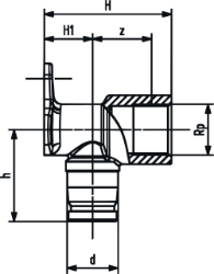 Bild von +GF+ iFIT Armaturenanschluss-Modul einfach Messing, Grösse: 16/20‑3/4", Art.Nr.: 762101260