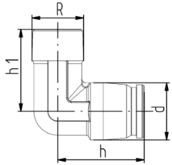 Bild von +GF+ iFIT Übergangs-Winkel-Modul Messing Mit Aussengewinde, Grösse: 25/32 ‑ 1", Art.Nr.: 762101286