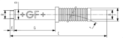 Bild von +GF+ GEBEF Typ 1110 flexibel, Aussengewinde Messing (Rg*), B mm: 50, Art.Nr.: 775011102