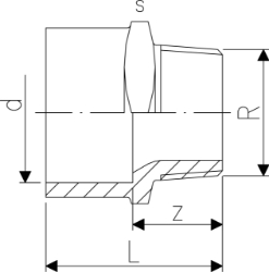 Bild von +GF+ Übergangs-Muffennippel egal PVC-U metrisch R, Grösse: 90‑3", Art.Nr.: 721910713