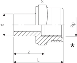 Bild von +GF+ Reduktionsnippel PVC-U metrisch Rp, Grösse: 12‑ 1/4", Art.Nr.: 721910404