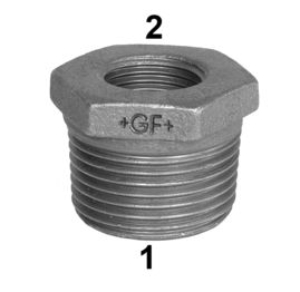 Picture of +GF+ 241 Reduziernippel, ISO/EN N4, Dim. (1-2): 3" ‑ 1", Art.Nr.: 771241246