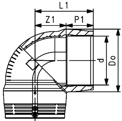 Bild von +GF+ ELGEF Plus Winkel 90° PE100 d75-180mm / SDR11, d mm: 125, Art.Nr.: 753101815