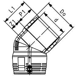 Bild von +GF+ ELGEF Plus Winkel 45° PE100 d75-180mm / SDR11, d mm: 140, Art.Nr.: 753151816