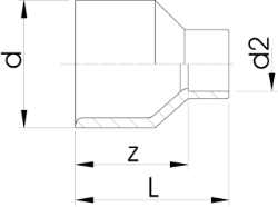 Bild von +GF+ Reduktion PVC-U metrisch, Grösse: 10‑ 6, Art.Nr.: 721910326