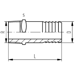 Bild von +GF+ Druckschlauchtülle PVC-U R, Grösse: 1/4", Art.Nr.: 721960704