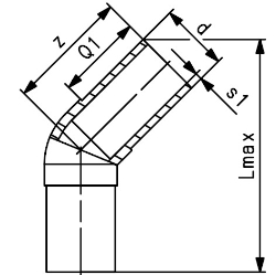 Bild von +GF+ ELGEF Plus Winkel 45° PE100 d20-315mm / SDR11 / Langschenklige Version, de mm: 160, Art.Nr.: 753151017