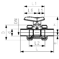 Bild von +GF+ ecoFIT Kugelhahn Typ 542 PVC-U Mit Stumpfschweissstutzen PE100 - SDR11 metrisch Mit PE Kugeldichtung, d mm: 32, Art.Nr.: 161541784