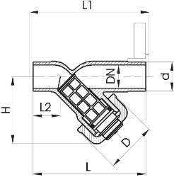 Bild von +GF+ Schmutzfänger Typ 305 PVC-U Gehäuse transparent mit Klebestutzen metrisch, Grösse: 20, Art.Nr.: 192305300