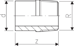 Bild von +GF+ Übergangsnippel PVC-U metrisch R, Grösse: 16‑ 3/8", Art.Nr.: 721913505