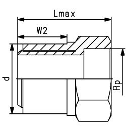 Bild von +GF+ ELGEF Plus Übergangsadapter PE/Messing d25-63mm / SDR11 / Innengewinde Rp, d mm: 63, Art.Nr.: 720920221