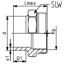 Bild von +GF+ ecoFIT Übergangsmuffe PE100 d20-63mm / SDR11 / Innengewinde Rp, d mm: 50, Art.Nr.: 753910270