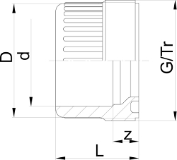 Bild von +GF+ Einschraubteil PVC-U metrisch, Grösse: 20, Art.Nr.: 721840106