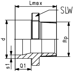 Bild von +GF+ ecoFIT Übergangs-Nippel PE100 d20-63mm / SDR11 / Aussengewinde R, d mm: 25, Art.Nr.: 753910557