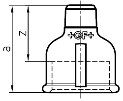 Bild von +GF+ 246 Muffe, reduziert, ISO/EN M4, Dim. (1-2): 11/2" ‑ 1", Art.Nr.: 771246227