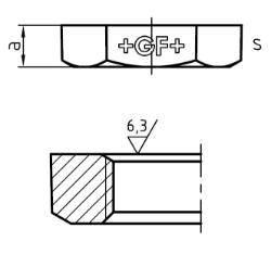 Bild von +GF+ 310a Gegenmutter, plangedreht, ISO/EN P4, G...B ″: 1, Art.Nr.: 770309206