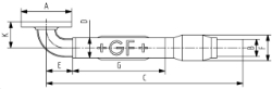 Bild von +GF+ GEBEF Typ 1140 Festflansch 90° INOX, B mm: 110, Art.Nr.: 775011403