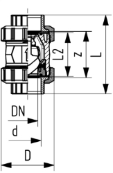 Bild von +GF+ Rückschlagventil Typ 561 PVC-U Ohne Feder Mit Klebemuffen metrisch, d mm: 20, Art.Nr.: 161561002