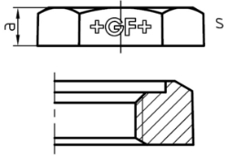 Bild von +GF+ 312 Gegenmutter mit Aussparung, ISO/EN P4, G...B ″: 1 1/4, Art.Nr.: 770312207